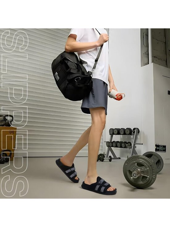 Men\'s Black Orthotic Arch Support Fabric Ultra Soft Comfort Fit Slipper Shoes main image 4